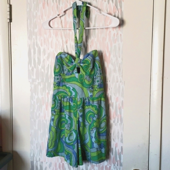 Wild Fable Blue Swirl French Terry Romper w/Adjustable Halter & Strap Options S - Picture 2 of 11